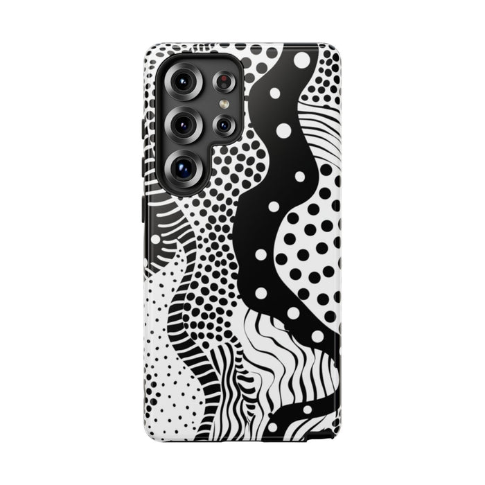 Zwart-Wit Abstract Stippenpatroon