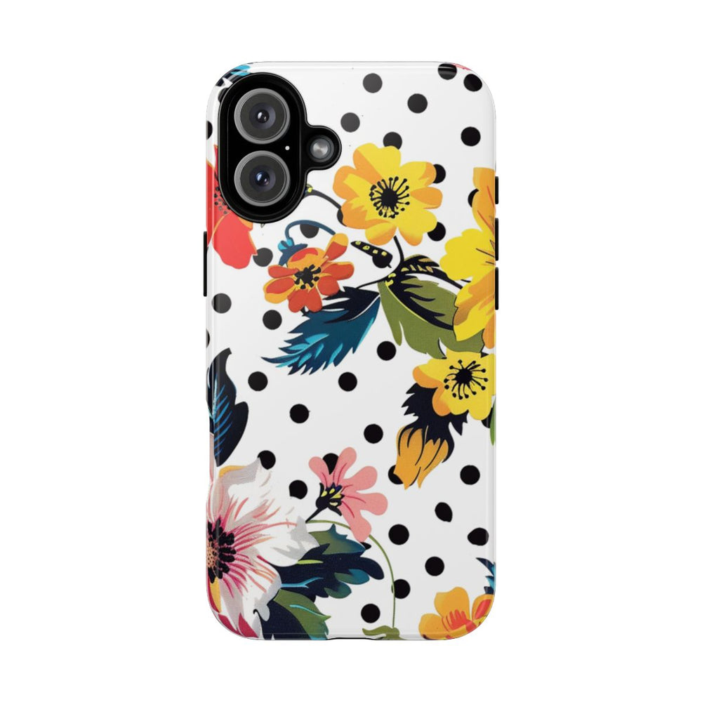 Kleurrijk Bloemenpatroon met Polkadots