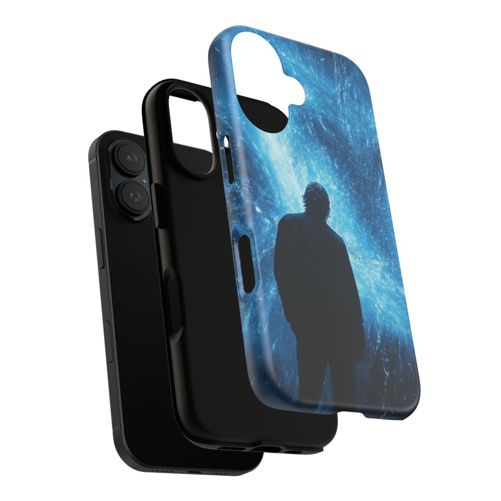 Silhouet met Blauwe Lichtflits