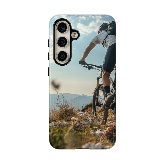 Mountainbiker op Rotsachtig Pad