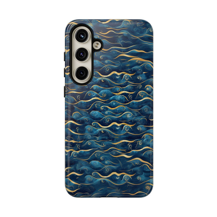 Blauw-Gouden Golfpatroon