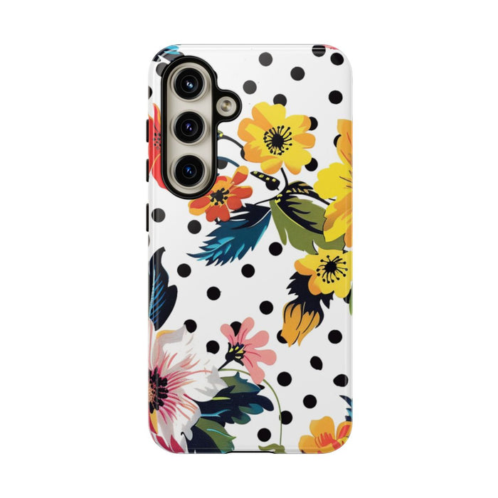 Kleurrijk Bloemenpatroon met Polkadots