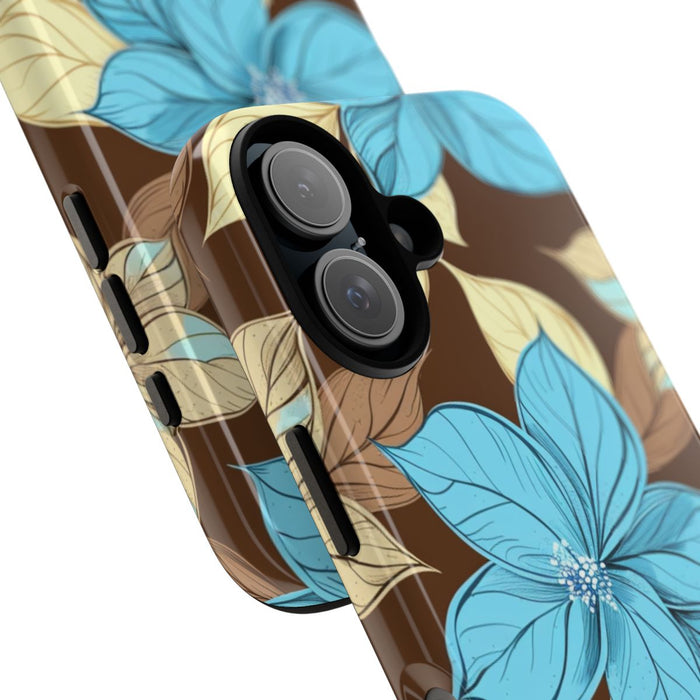 Turquoise en Beige Bloemenpatroon