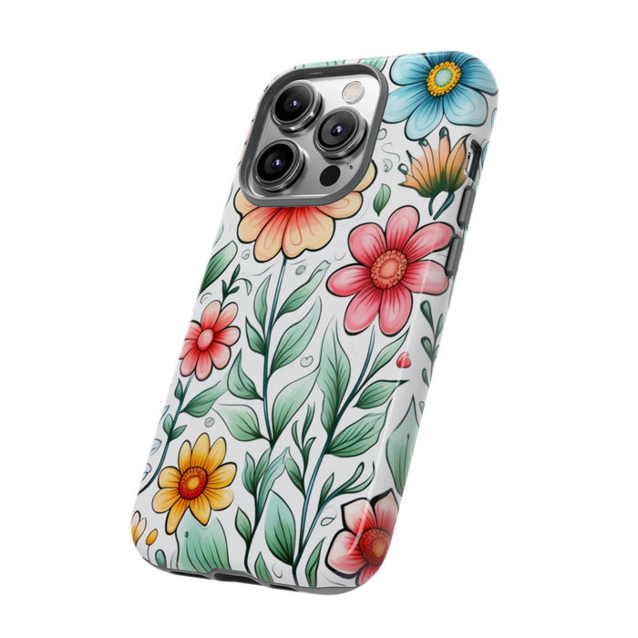 Kleurrijk Bloemenpatroon met Bladeren