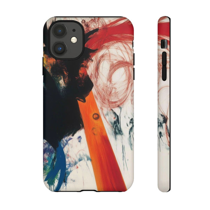 Abstracte Zwarte en Rode Penseelstreken