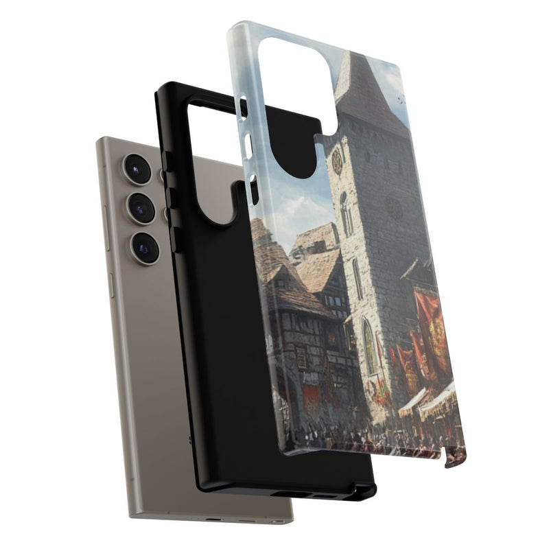 Middeleeuws Europees Dorpsstraat Tafereel