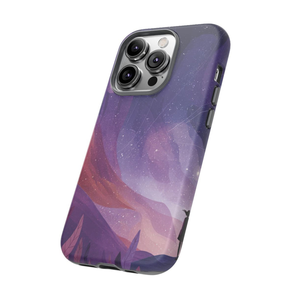 Silhouet van Sterrenkijker op Buitenaards Landschap