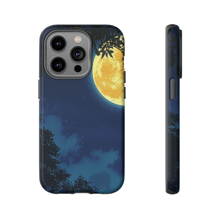 Gele Volle Maan in Nachtlandschap