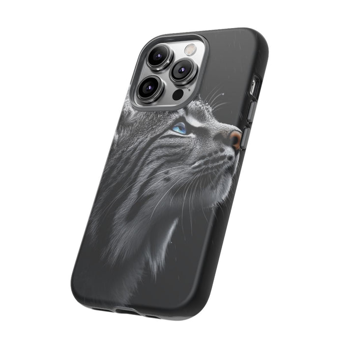 Zwart-Witte Lynx met Blauwe Ogen