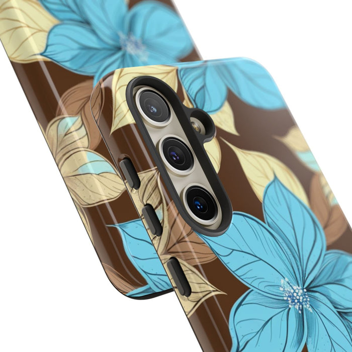 Turquoise en Beige Bloemenpatroon