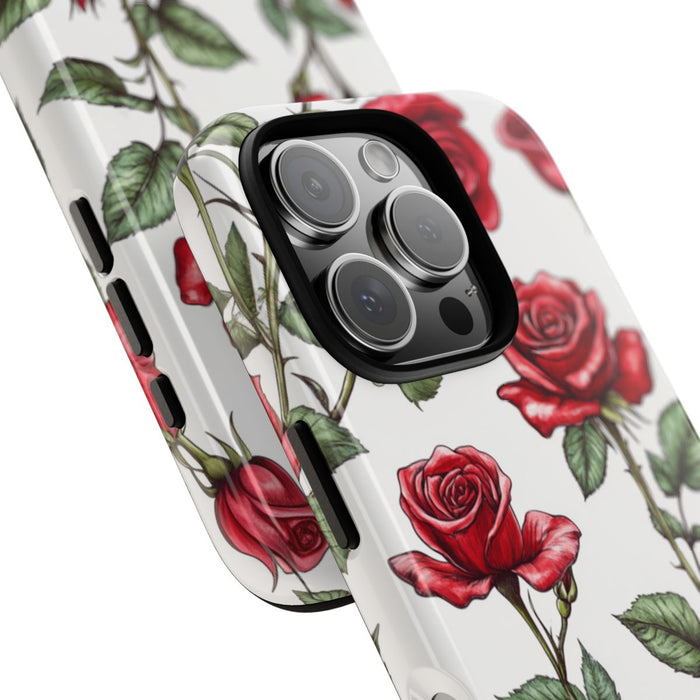 Rode Rozen Botanisch Patroon