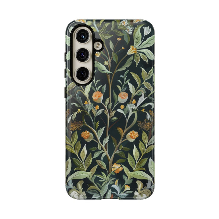 Gedetailleerde Botanische Illustratie met Oranje Bloemen
