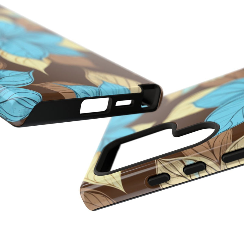 Turquoise en Beige Bloemenpatroon