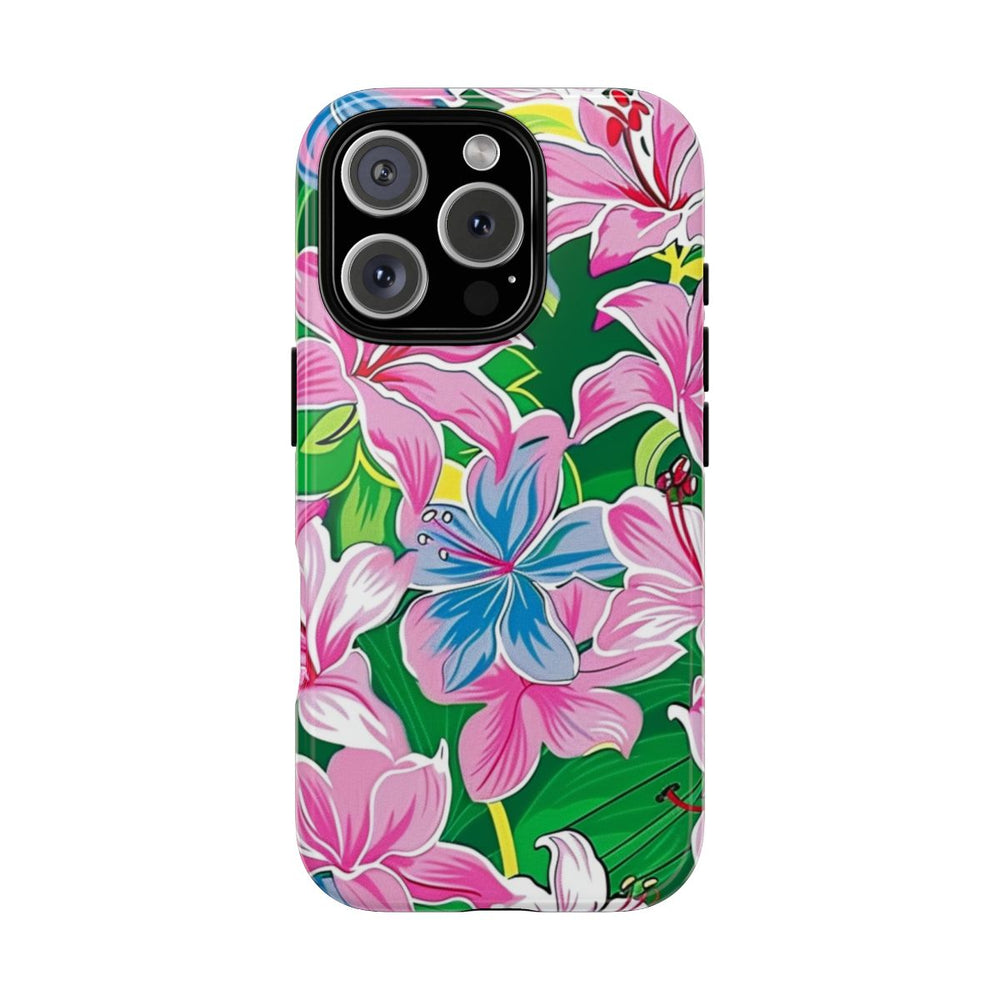 Roze en Blauwe Bloemenprint