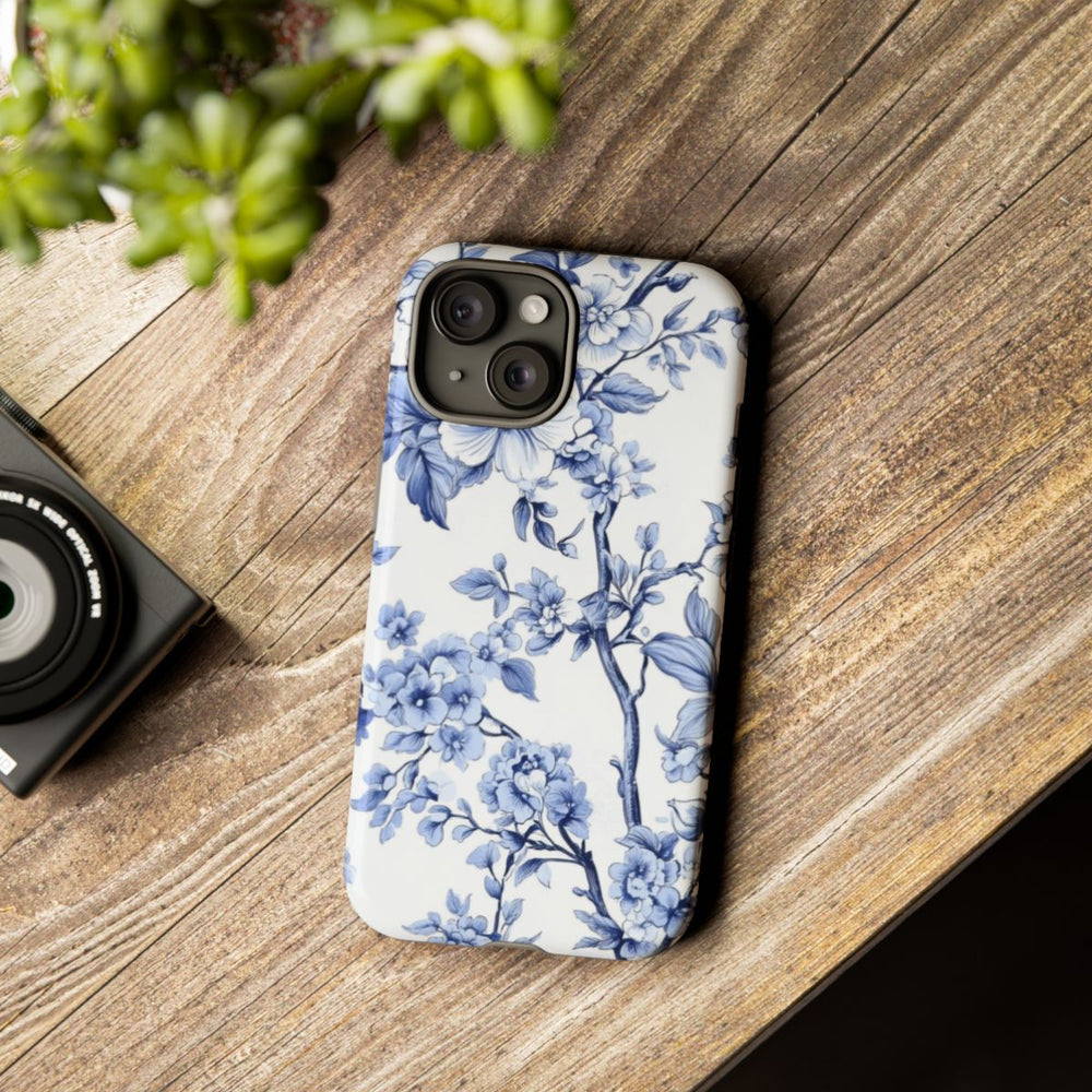 Blauw Vintage Bloemenpatroon