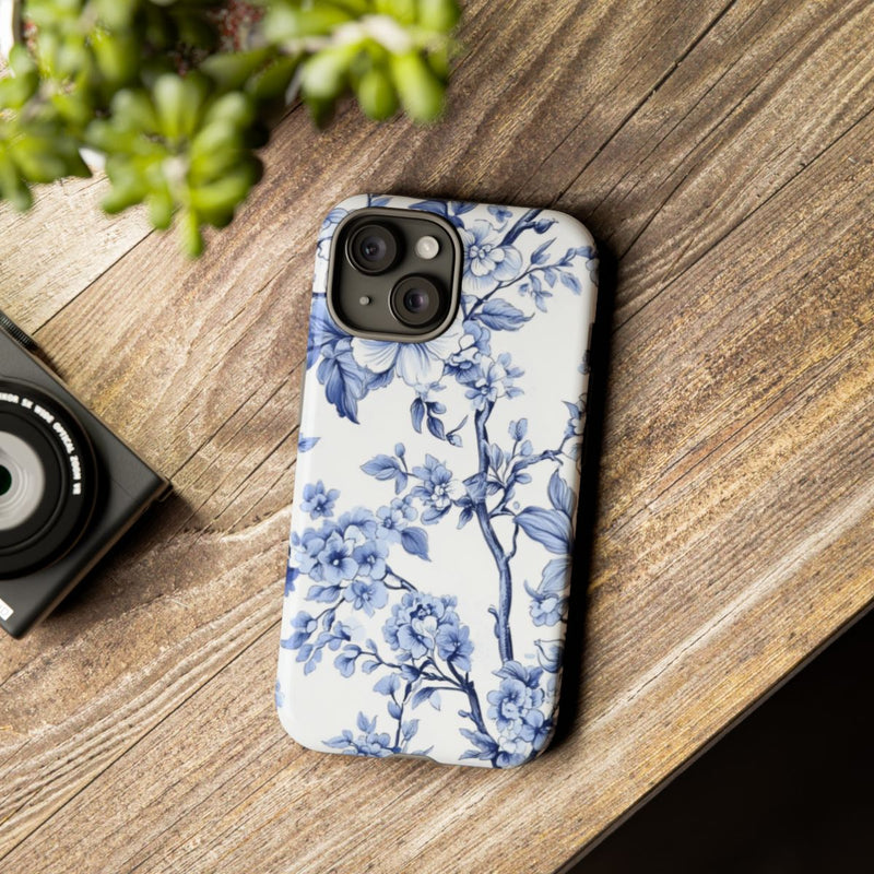 Blauw Vintage Bloemenpatroon