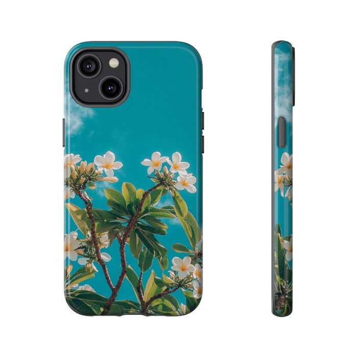 Witte Frangipanibloemen met Groene Bladeren