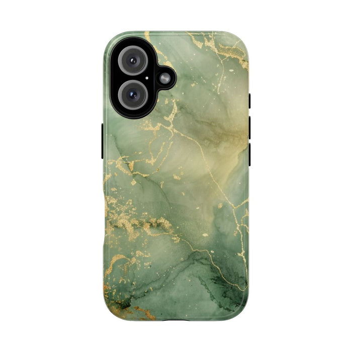 Groene en Gouden Marmer Abstract