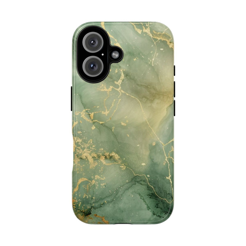 Groene en Gouden Marmer Abstract