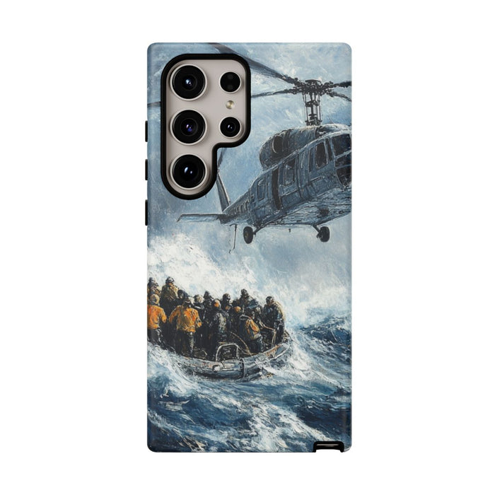 Helikopterredding op Zee in Olieverf