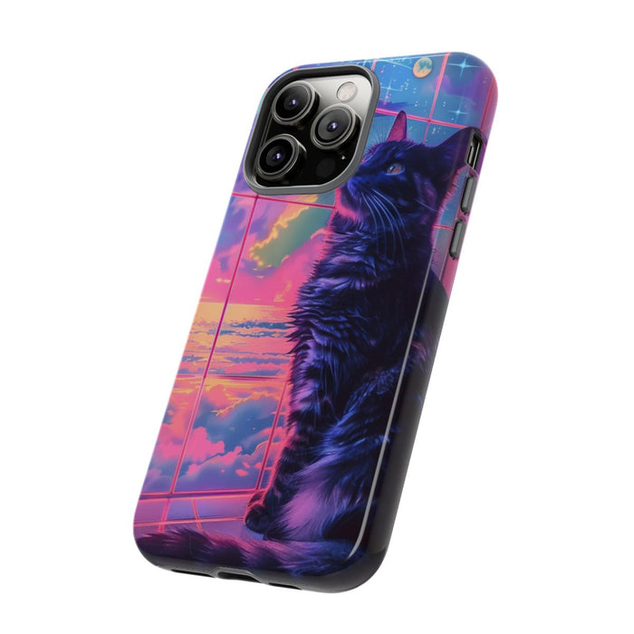 Lofi Vaporwave Kat met Neonlucht
