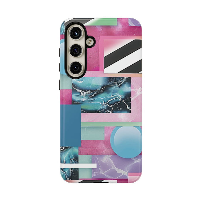 Abstract Geometrisch Patroon in Roze en Blauw