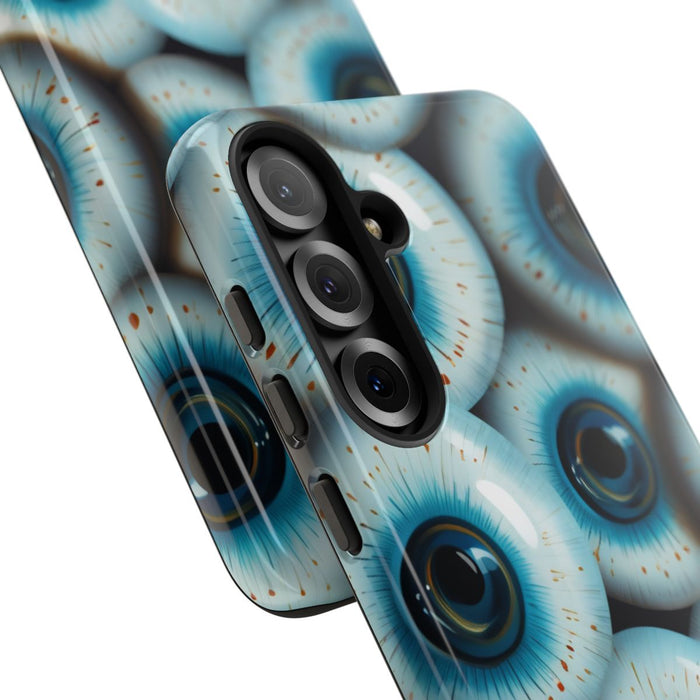 Glanzend Hoesje met Blauw Oogpatroon