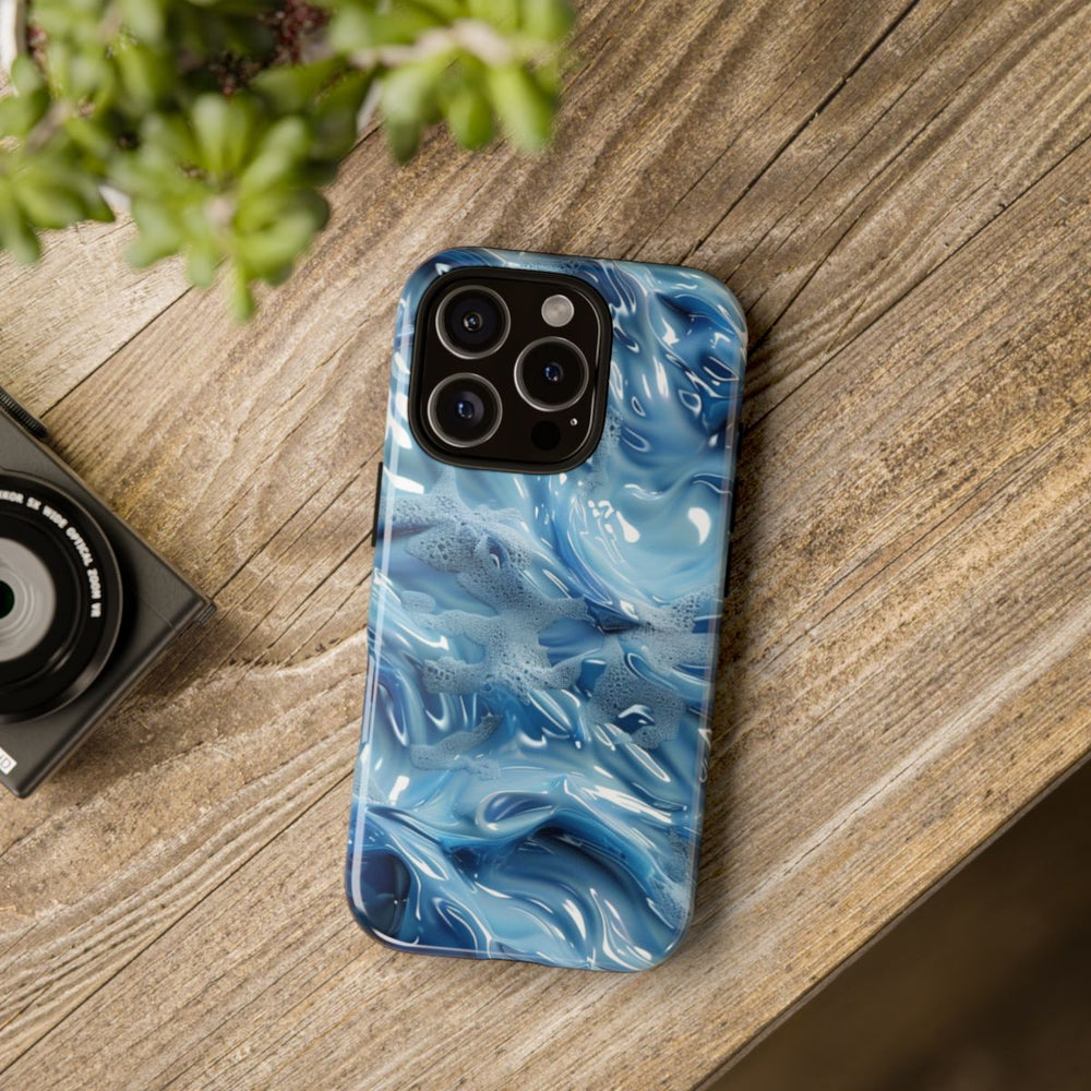 Blauw Abstract Golvend Patroon