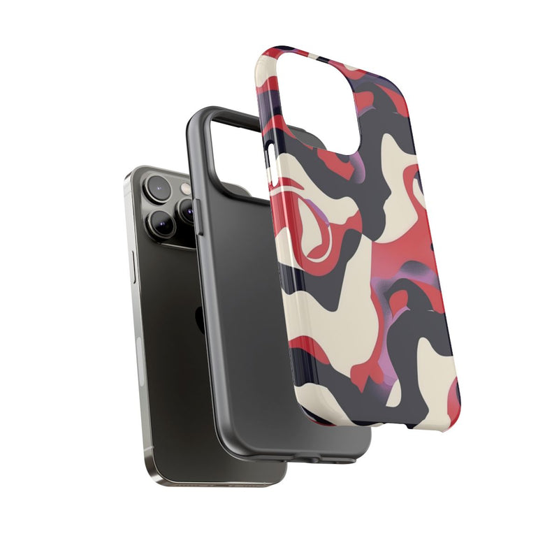 Abstract Rood-Zwart-Crème Patroon