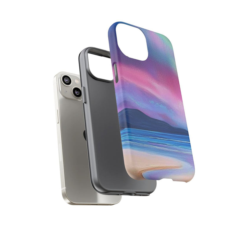 Noorderlicht Boven Rotsachtige Kust en Strand