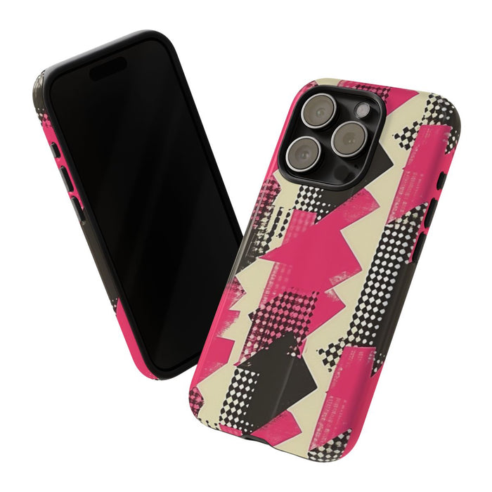 Roze en Zwart Abstract Geometrisch Patroon