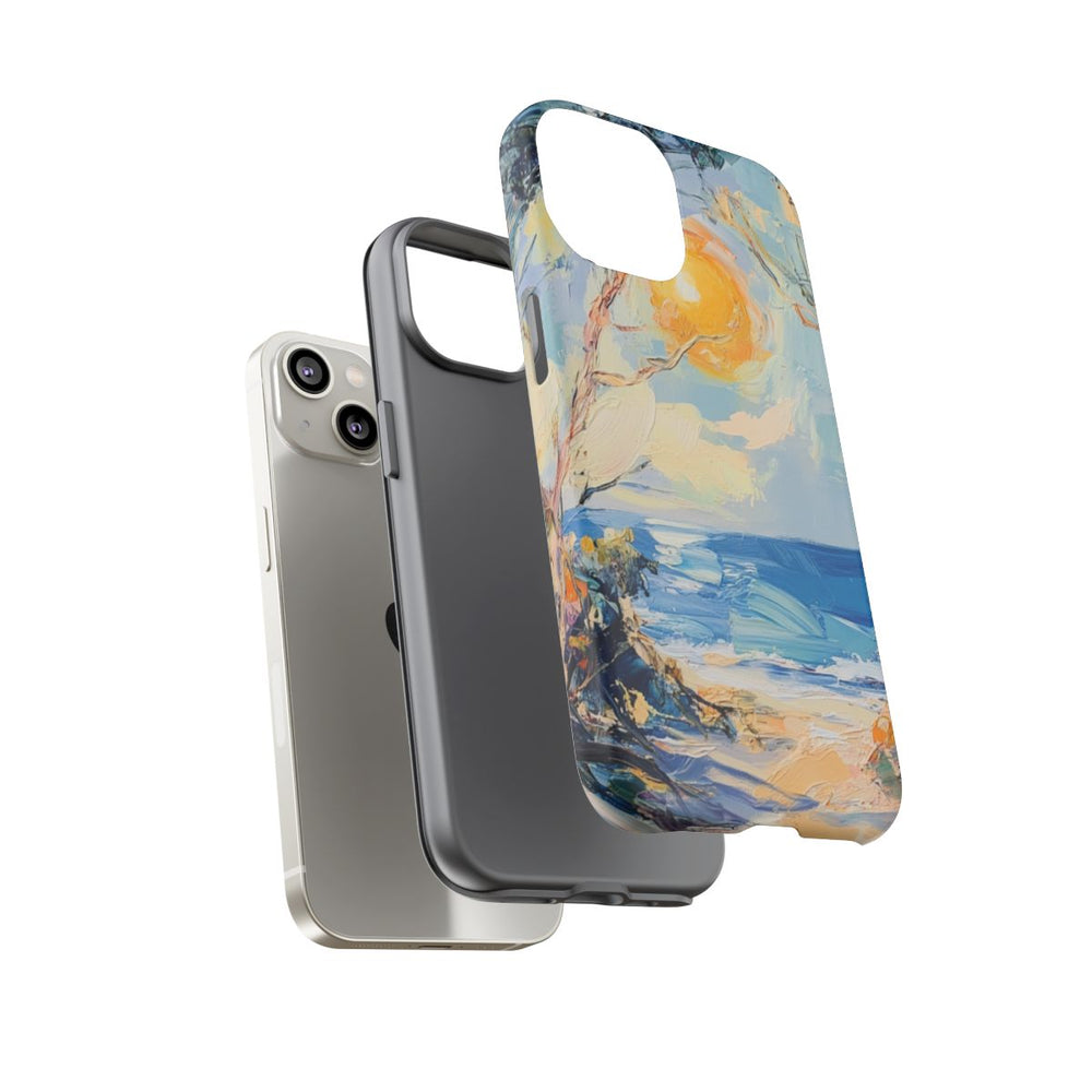 Zonnig Strandlandschap met Penseelstreken