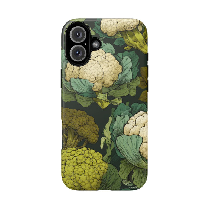 Handgetekend Broccoli- en Bloemkoolpatroon