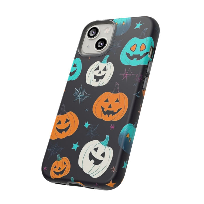 Vrolijk Gekleurde Halloween Pompoenen Patroon