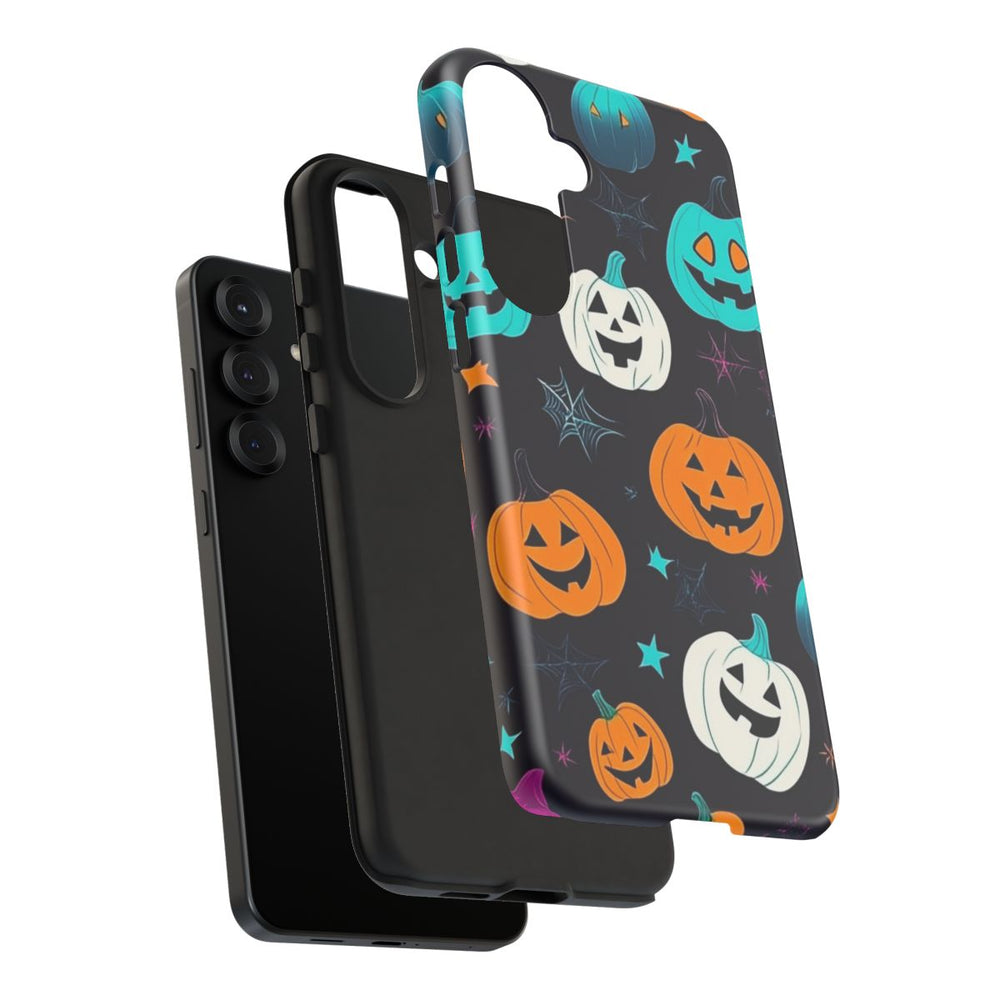 Vrolijk Gekleurde Halloween Pompoenen Patroon