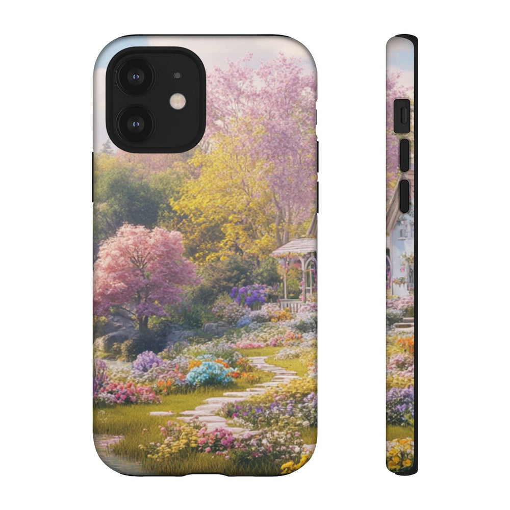 Bloemrijke Tuin met Sfeervol Huisje bij Waterval