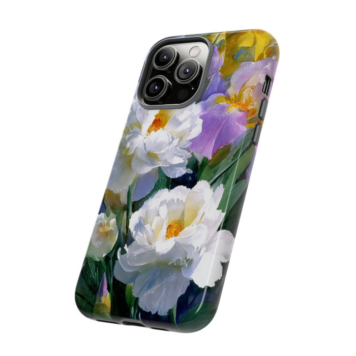 Grote Witte Pioenen en Lila Irissen