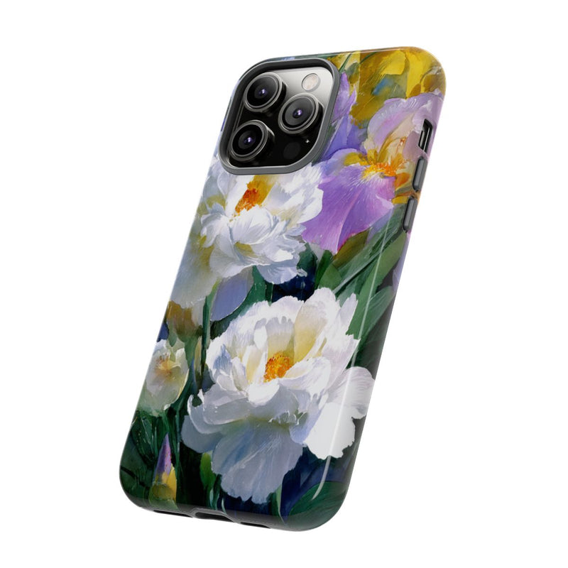 Grote Witte Pioenen en Lila Irissen