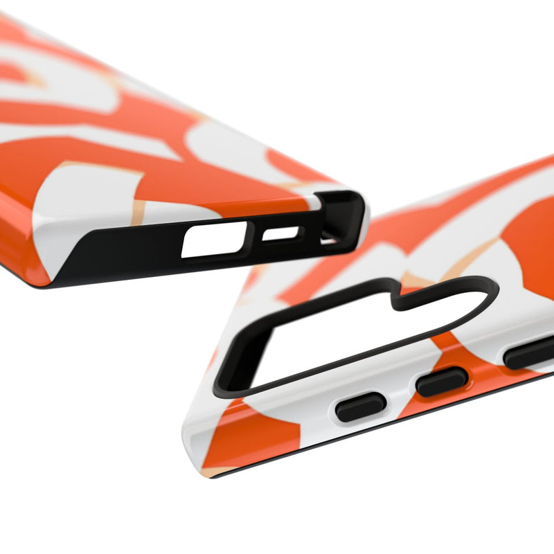 Oranje en Wit Geometrisch Patroon