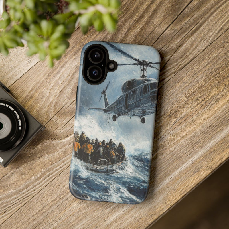 Helikopterredding op Zee Olieverfschilderij