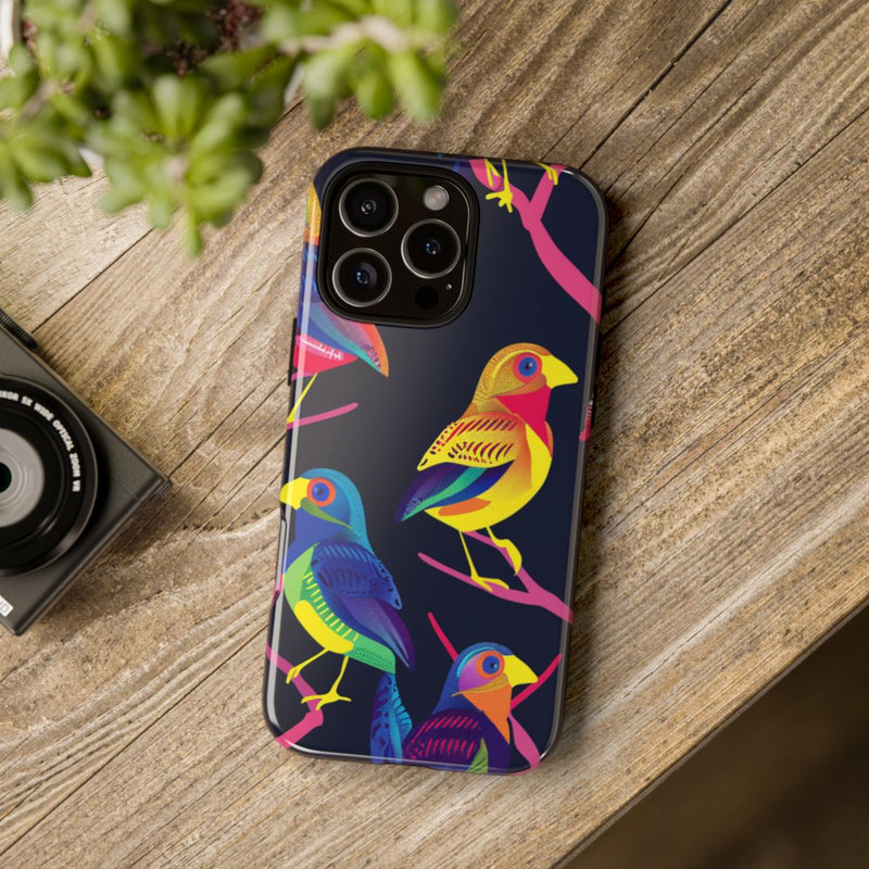 Neonkleurige Vogels op Takken