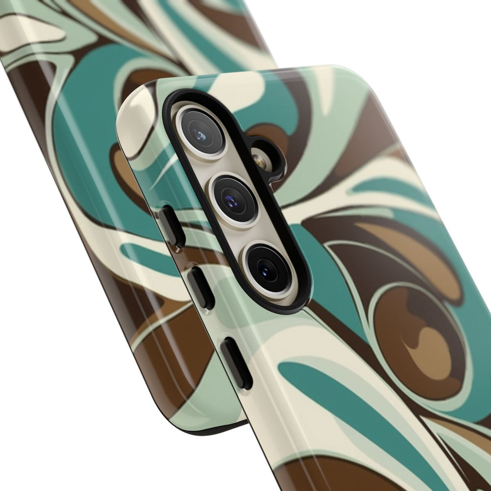 Abstracte Swirl in Teal en Bruin