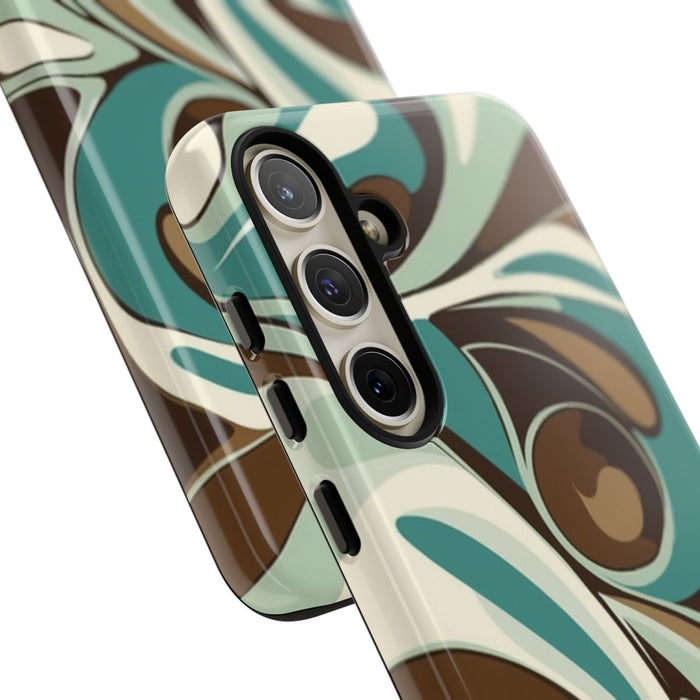 Abstracte Swirl in Teal en Bruin
