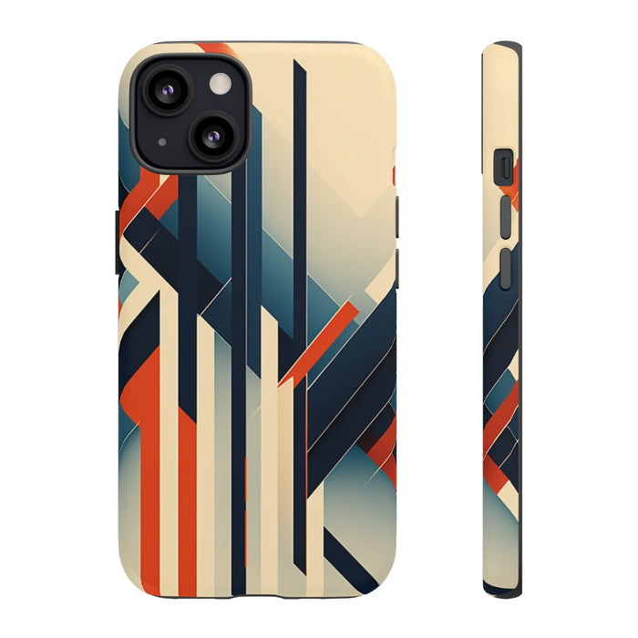 Geometrisch Abstracte Lijnen in Oranje en Blauw