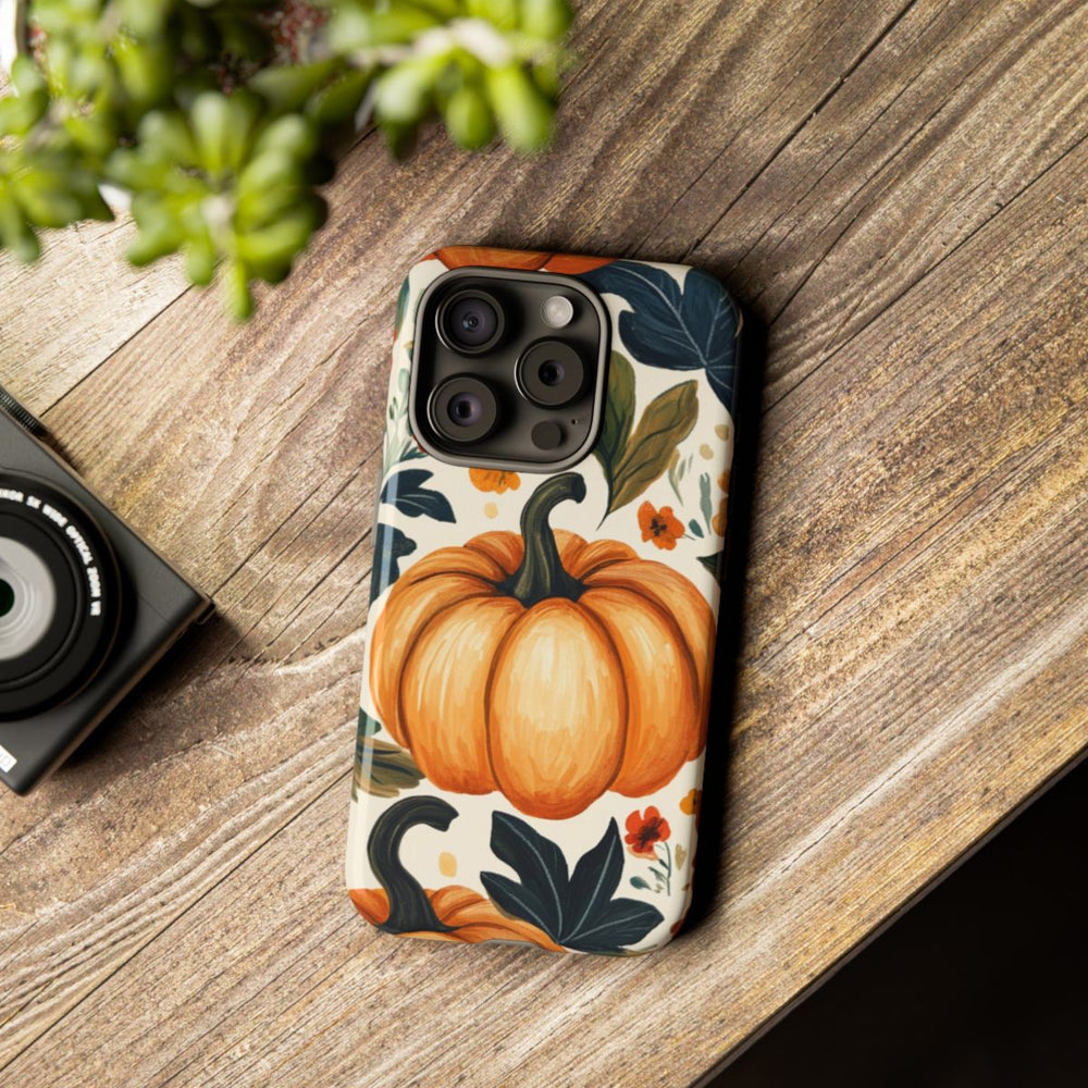 Herfst Pompoen en Bloemenpatroon