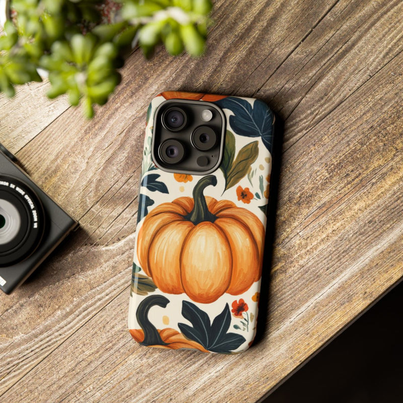Herfst Pompoen en Bloemenpatroon