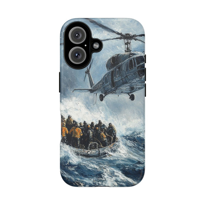 Helikopterredding op Zee Olieverfschilderij