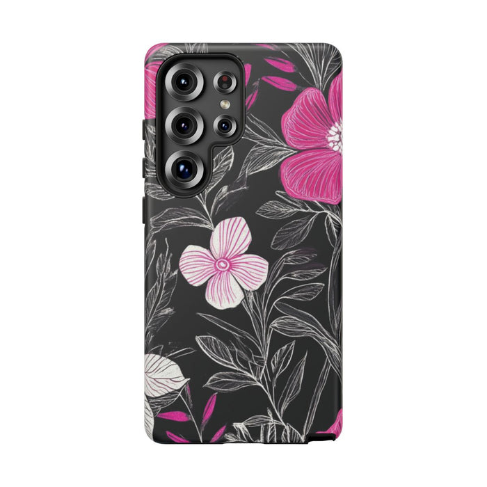 Roze en Witte Bloemenprint