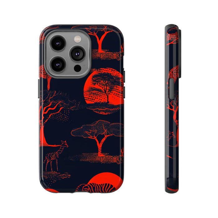 Rood Neon Afrikaans Dierenpatroon