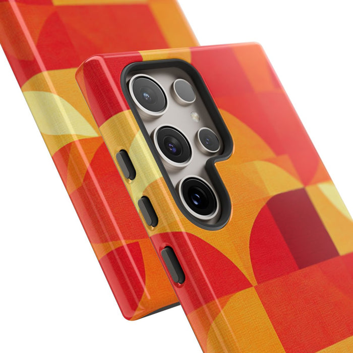 Geometrisch Rood- en Oranje-Patroon